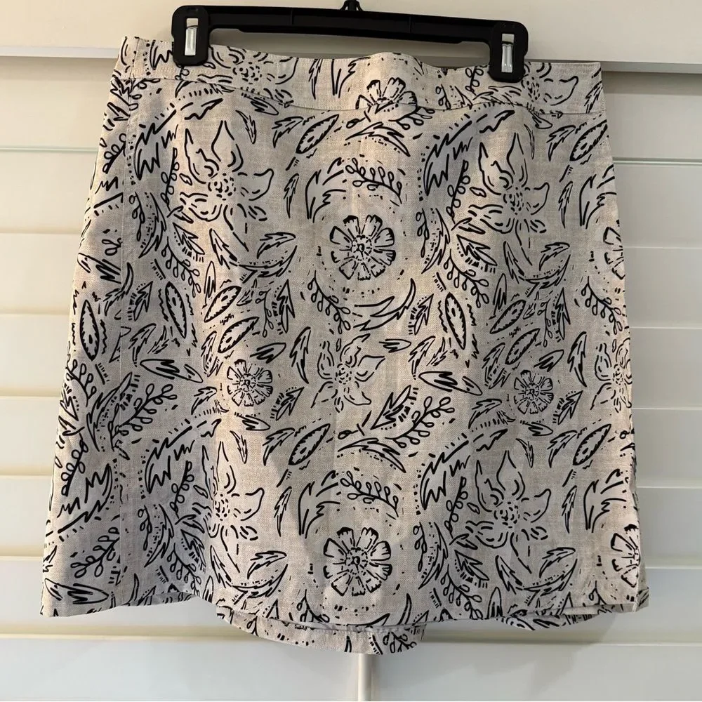 RIP SKIRT in Black and Tan Floral NWOT